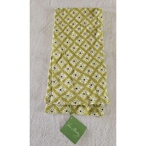 Vera Bradley Baroque Scarf Cashmere Silk Cotton Blend Neck Wrap Green Block Prin